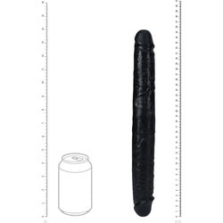 REALROCK 35cm Thick Double Dildo - Black Thick Double Dong