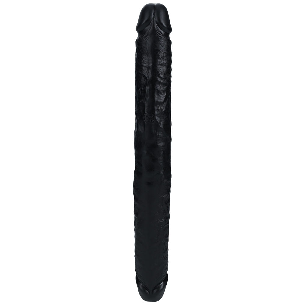 REALROCK 35cm Thick Double Dildo - Black Thick Double Dong