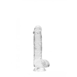 RealRock 6'' Realistic Dildo With Balls - Clear 15.2 cm Dong