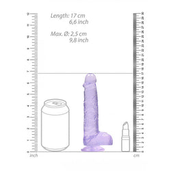 RealRock 6'' Realistic Dildo With Balls - Purple 15.2 cm Dong