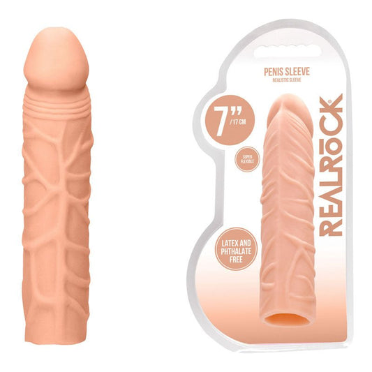 REALROCK 7'' Penis Extender - Flesh 17.8 cm Penis Extension Sleeve