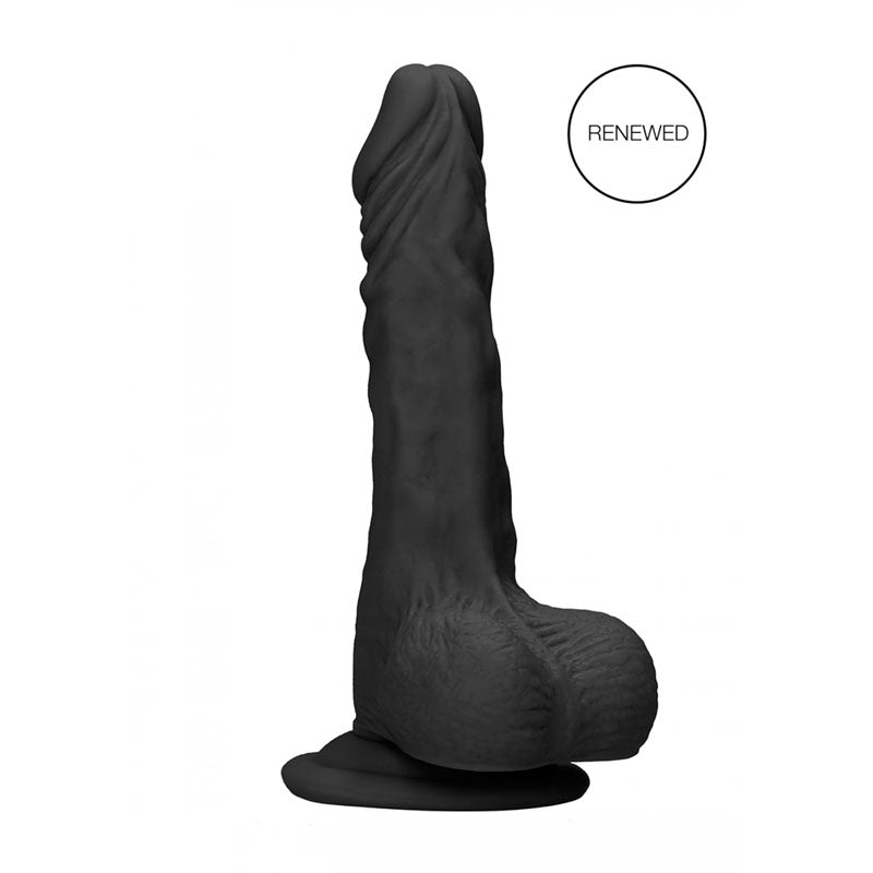 REALROCK 7'' Realistic Dildo With Balls - Black 17.8 cm Dong