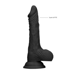 REALROCK 7'' Realistic Dildo With Balls - Black 17.8 cm Dong