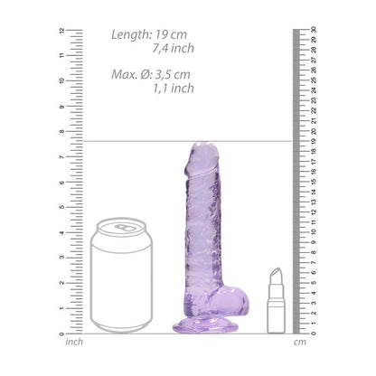 RealRock 7'' Realistic Dildo With Balls - Purple 17.8 cm Dong