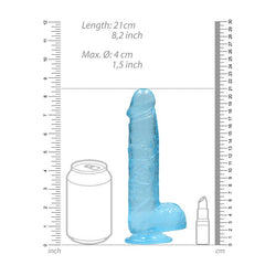 RealRock 8'' Realistic Dildo With Balls Blue 20.3 cm Dong