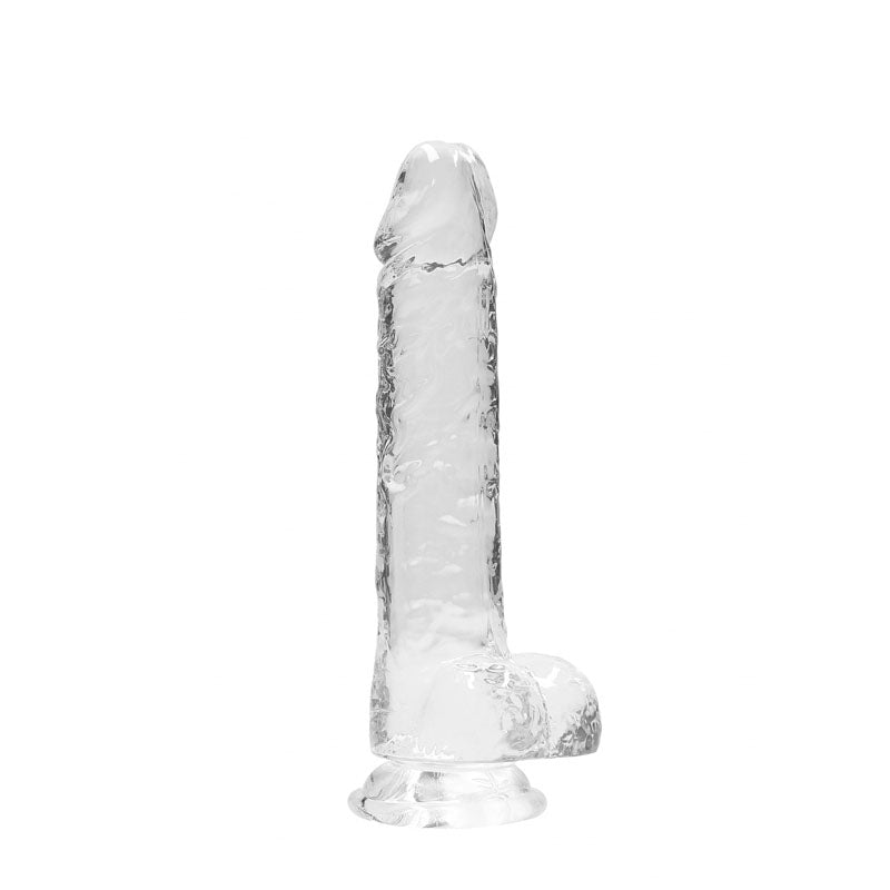 RealRock 8'' Realistic Dildo With Balls - Clear 20.3 cm Dong