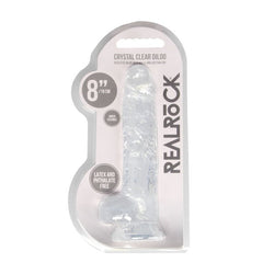 RealRock 8'' Realistic Dildo With Balls - Clear 20.3 cm Dong