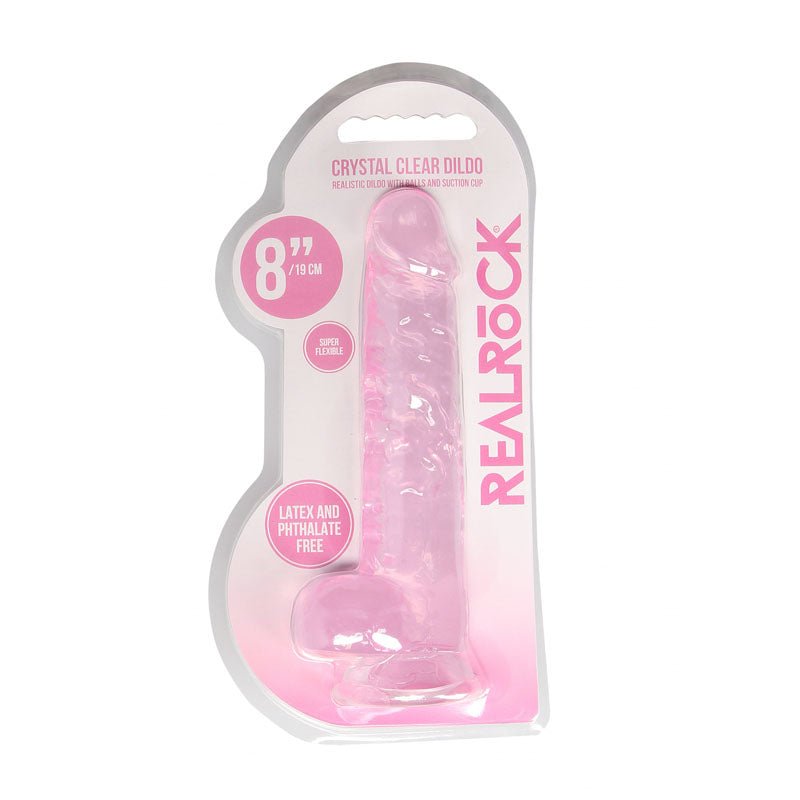 RealRock 8'' Realistic Dildo With Balls - Pink 20.3 cm Dong