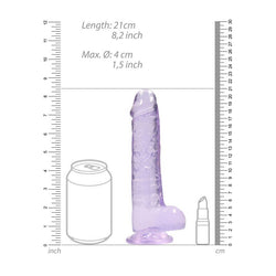 RealRock 8'' Realistic Dildo With Balls - Purple 20.3 cm Dong