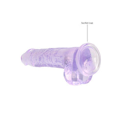 RealRock 8'' Realistic Dildo With Balls - Purple 20.3 cm Dong