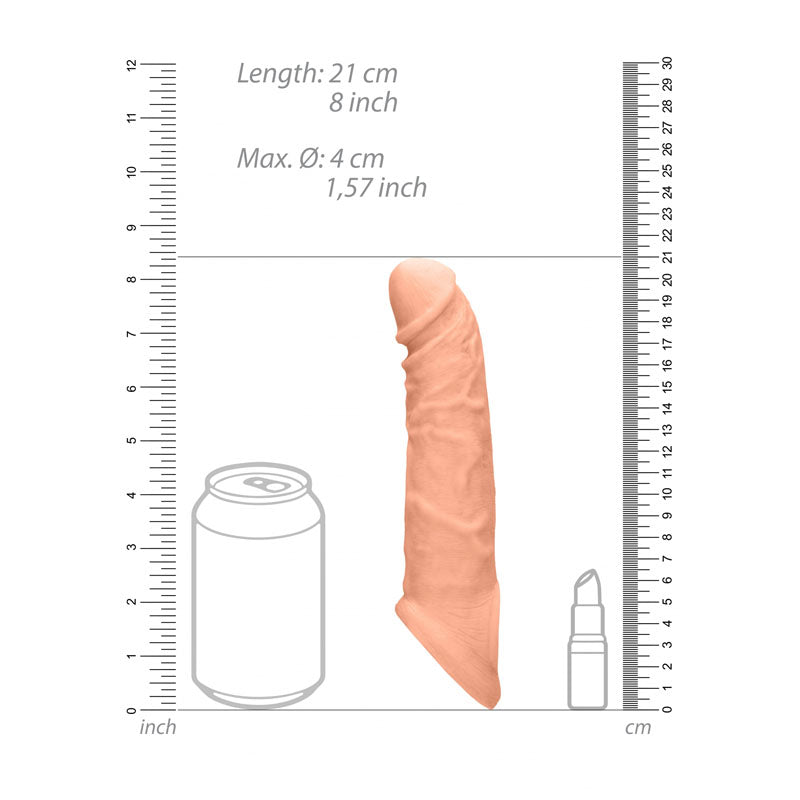 REALROCK 8'' Realistic Penis Extender with Rings