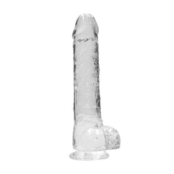 RealRock 9'' Realistic Dildo With Balls Clear 22.9 cm Dong