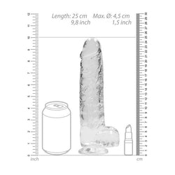 RealRock 9'' Realistic Dildo With Balls Clear 22.9 cm Dong