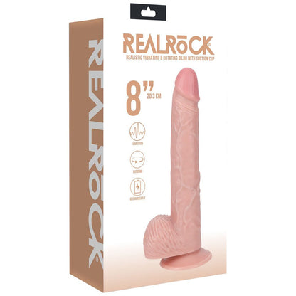 REALROCK Flesh 20.3 cm (8'') USB Rechargeable Vibrating and Rotating Dong