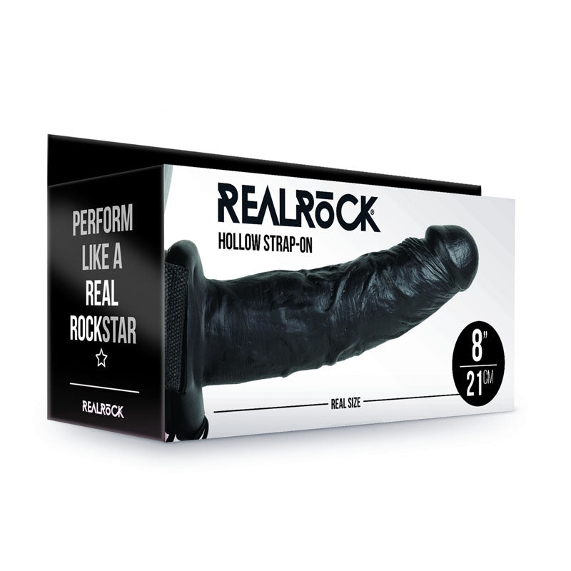 REALROCK Hollow Strap - on - 20.5 cm Black - Black 20.5 cm Hollow Strap - On