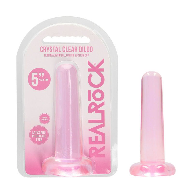 REALROCK Non Realistic Dildo With Suction Cup - 13.5 cm -Pink 13.5 cm Dong