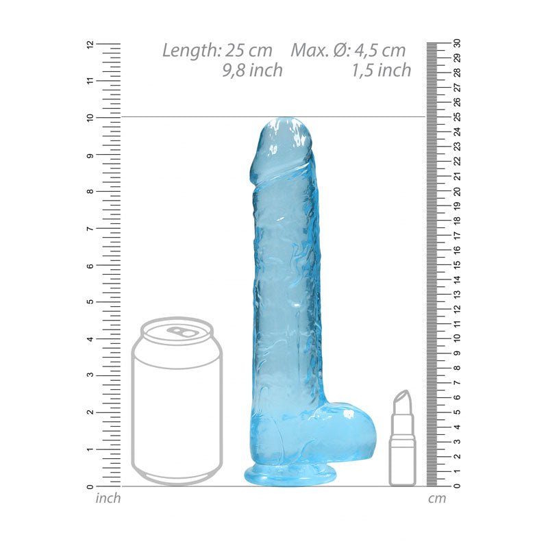 REALROCK Realistic Dildo With Balls 9IN Blue