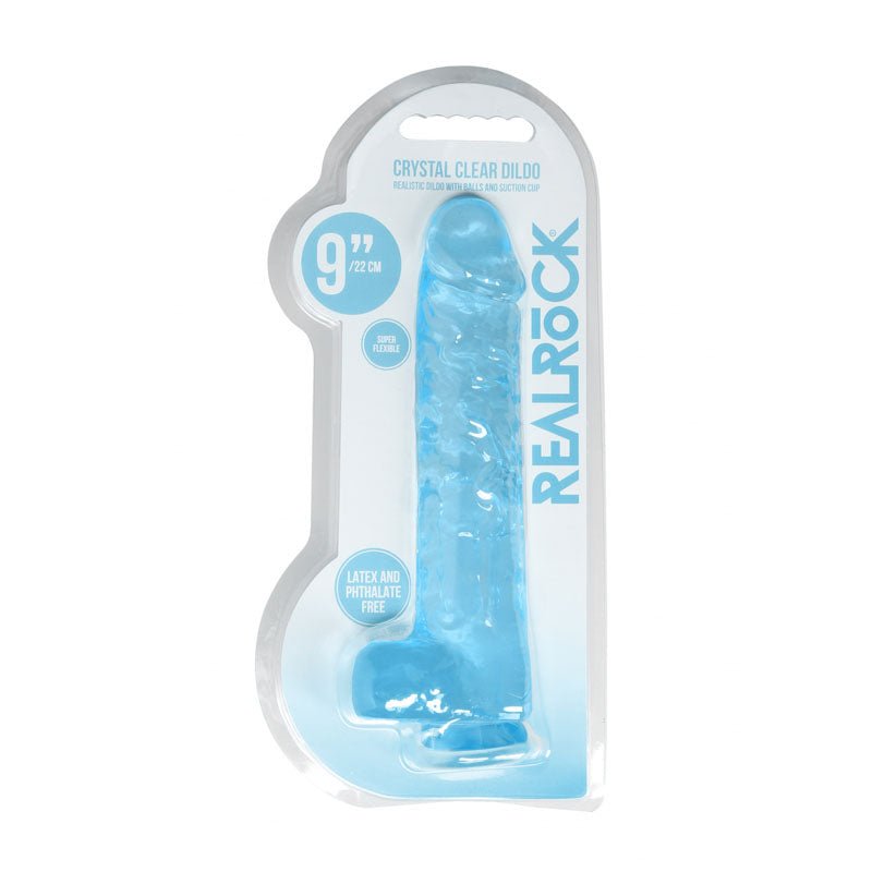 REALROCK Realistic Dildo With Balls 9IN Blue