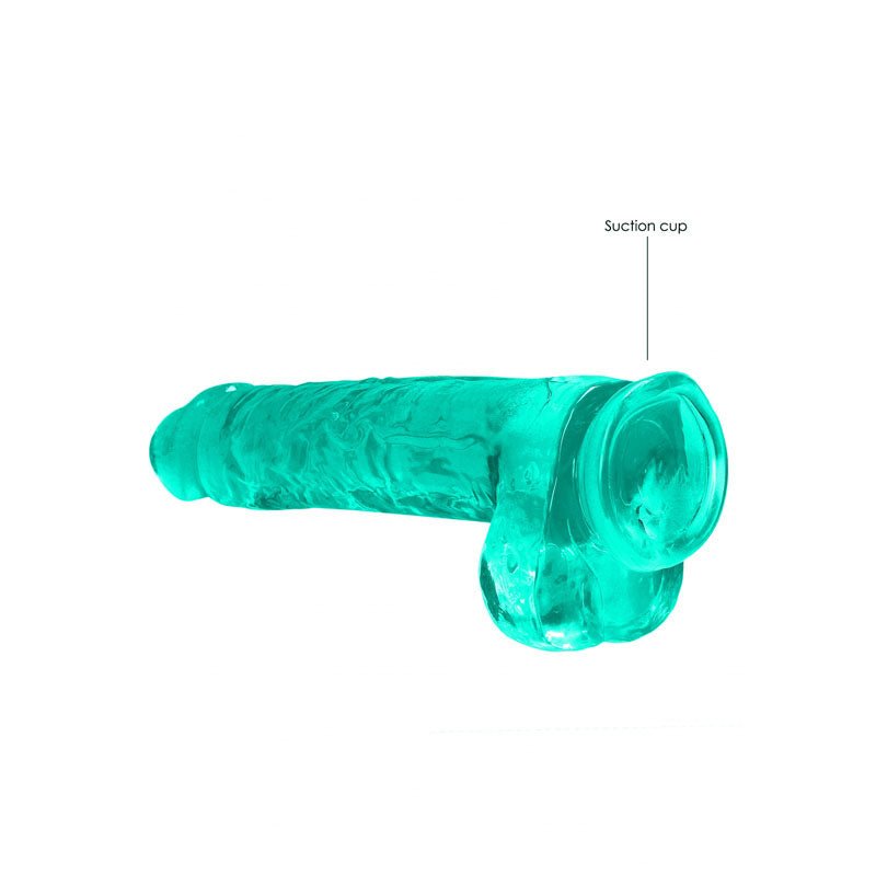 REALROCK Realistic Dildo With Balls 9IN Turquoise