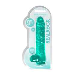 REALROCK Realistic Dildo With Balls 9IN Turquoise