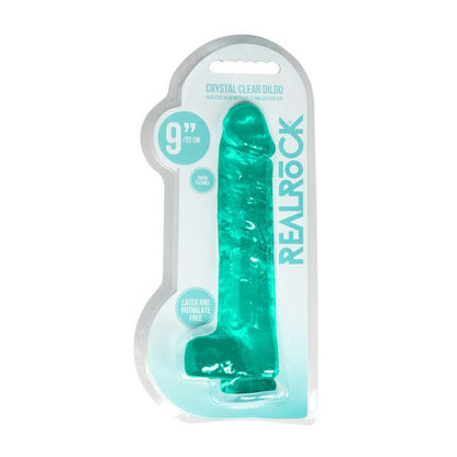 REALROCK Realistic Dildo With Balls 9IN Turquoise