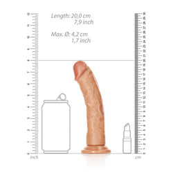 REALROCK Realistic Regular Curved Dildo with Suction Cup - 18 cm Tan