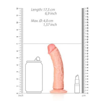 REALROCK Realistic Regular Curved Dildo with Suction Cup Flesh 15.5 cm (6'') Dong