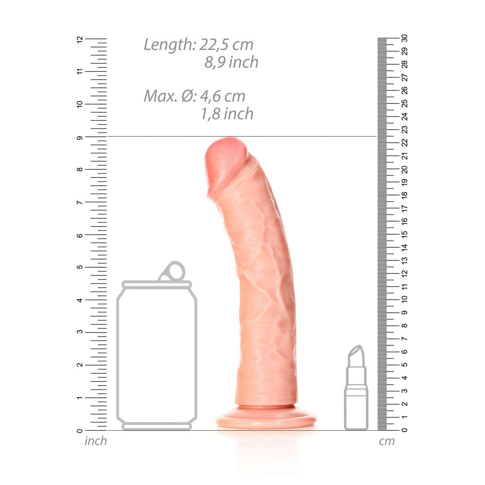 REALROCK Realistic Regular Curved Dildo with Suction Cup - Flesh 20 cm (8'') Dong