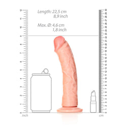 REALROCK Realistic Regular Curved Dildo with Suction Cup - Flesh 20 cm (8'') Dong