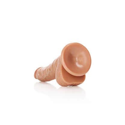 REALROCK Realistic Regular Curved Dong with Balls - 18 cm Tan