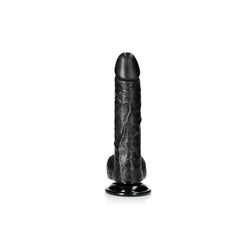 REALROCK Realistic Regular Curved Dong with Balls - Black 20.5 cm (8'') Dong