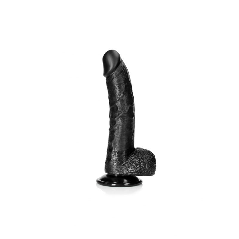 REALROCK Realistic Regular Curved Dong with Balls - Black 20.5 cm (8'') Dong