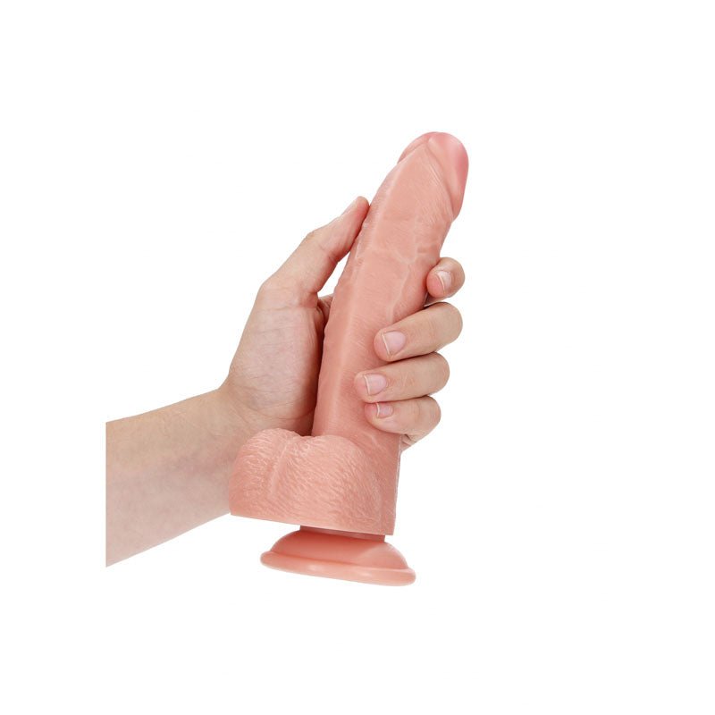 REALROCK Realistic Regular Curved Dong with Balls - Flesh 20.5 cm (8'') Dong