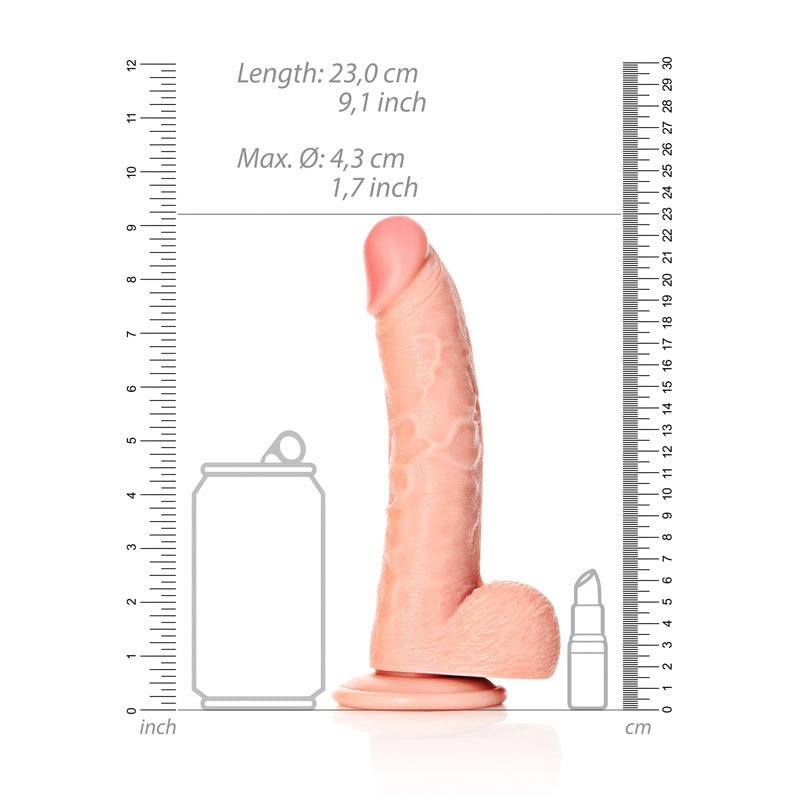 REALROCK Realistic Regular Curved Dong with Balls - Flesh 20.5 cm (8'') Dong