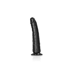 REALROCK Realistic Slim Dildo with Suction Cup - 18cm - Black 18 cm (7'') Dong