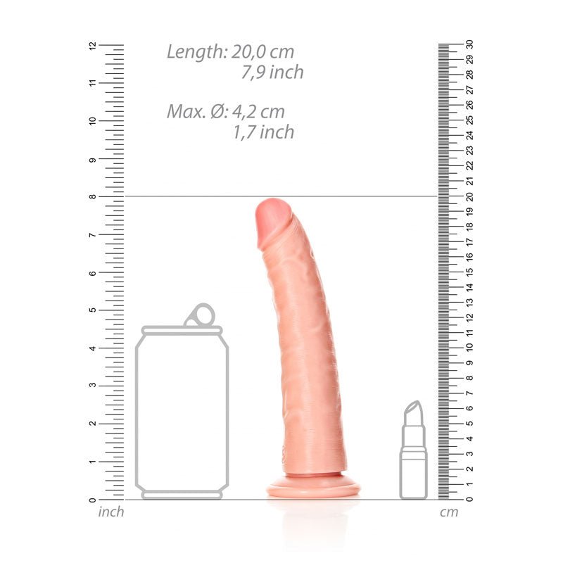 REALROCK Realistic Slim Dildo with Suction Cup - 18cm - Flesh 18 cm (7'') Dong