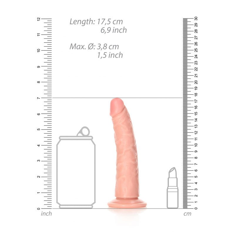 REALROCK Realistic Slim Dildo without Balls - 15.5 cm - Flesh 15.5 cm (6'') Dong