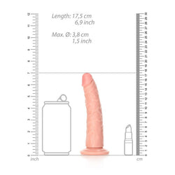 REALROCK Realistic Slim Dildo without Balls - 15.5 cm - Flesh 15.5 cm (6'') Dong