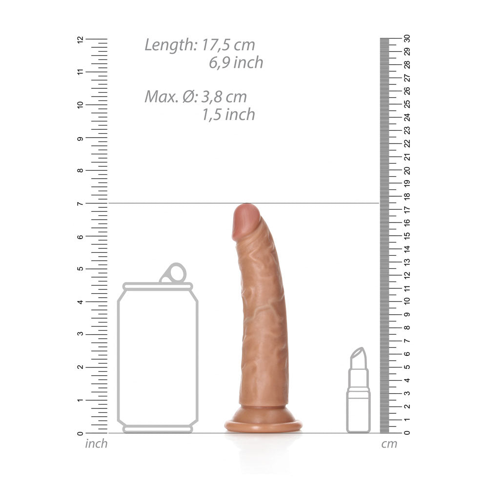 REALROCK Realistic Slim Dildo without Balls - 15.5 cm Tan