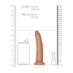 REALROCK Realistic Slim Dildo without Balls - 15.5 cm Tan