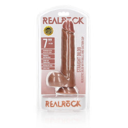 REALROCK Straight Realistic Dildo with Balls - 18 cm Tan