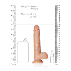 REALROCK Straight Realistic Dildo with Balls - 18 cm Tan