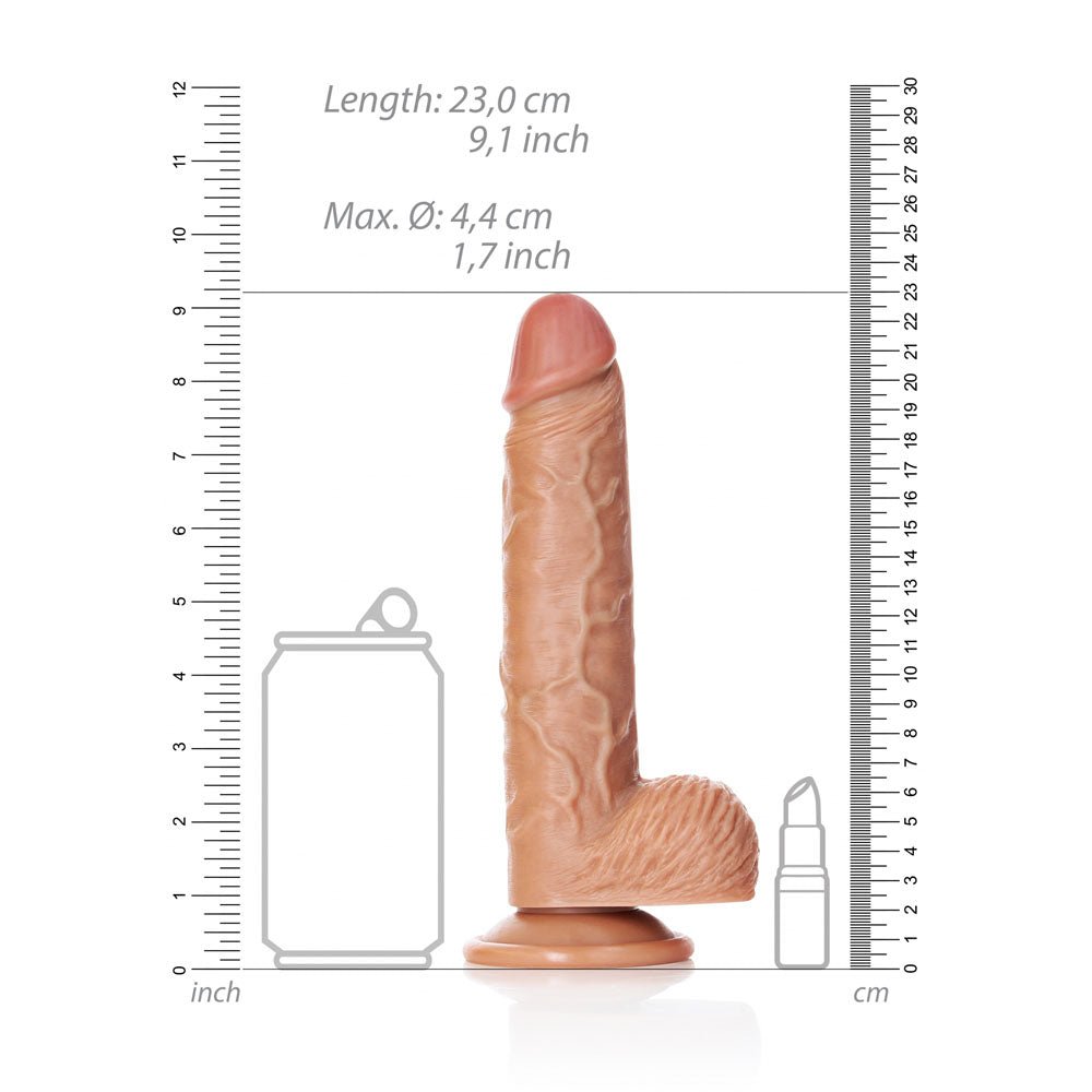 REALROCK Straight Realistic Dildo with Balls - 20.5 cm Tan