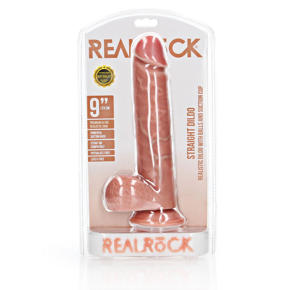 REALROCK Straight Realistic Dildo with Balls - 23 cm Flesh