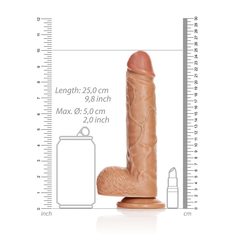 REALROCK Straight Realistic Dildo with Balls - 23 cm Tan