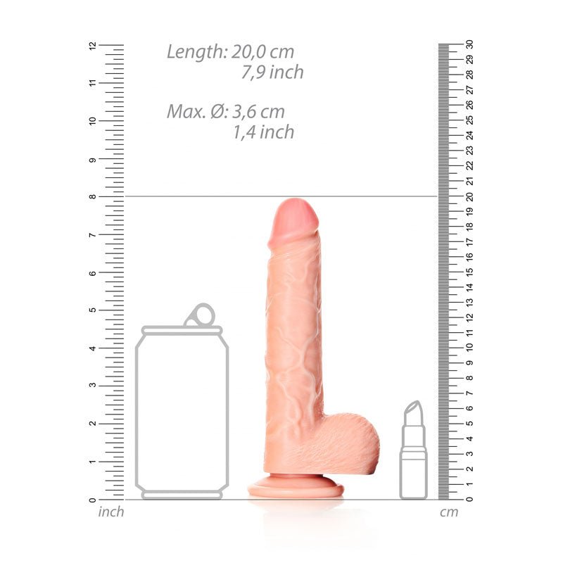 REALROCK Straight Realistic Dildo with Balls - Flesh 18 cm (7'') Dong