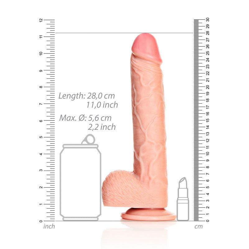 REALROCK Straight Realistic Dildo with Balls - Flesh 25.5 cm (10'') Dong