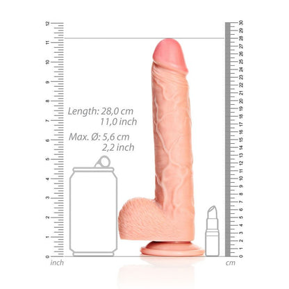 REALROCK Straight Realistic Dildo with Balls - Flesh 25.5 cm (10'') Dong