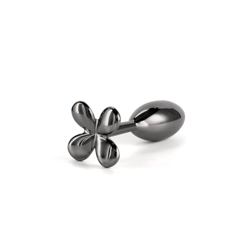 Rear Assets Clover - Gunmetal 9.2 cm Metallic Butt Plug