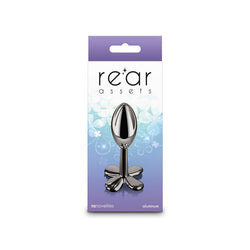 Rear Assets Clover - Gunmetal 9.2 cm Metallic Butt Plug